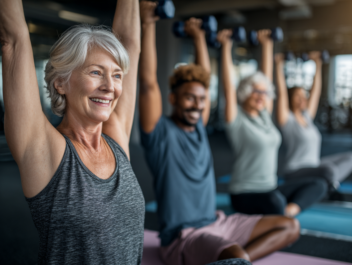 Активни хора по време на тренировка